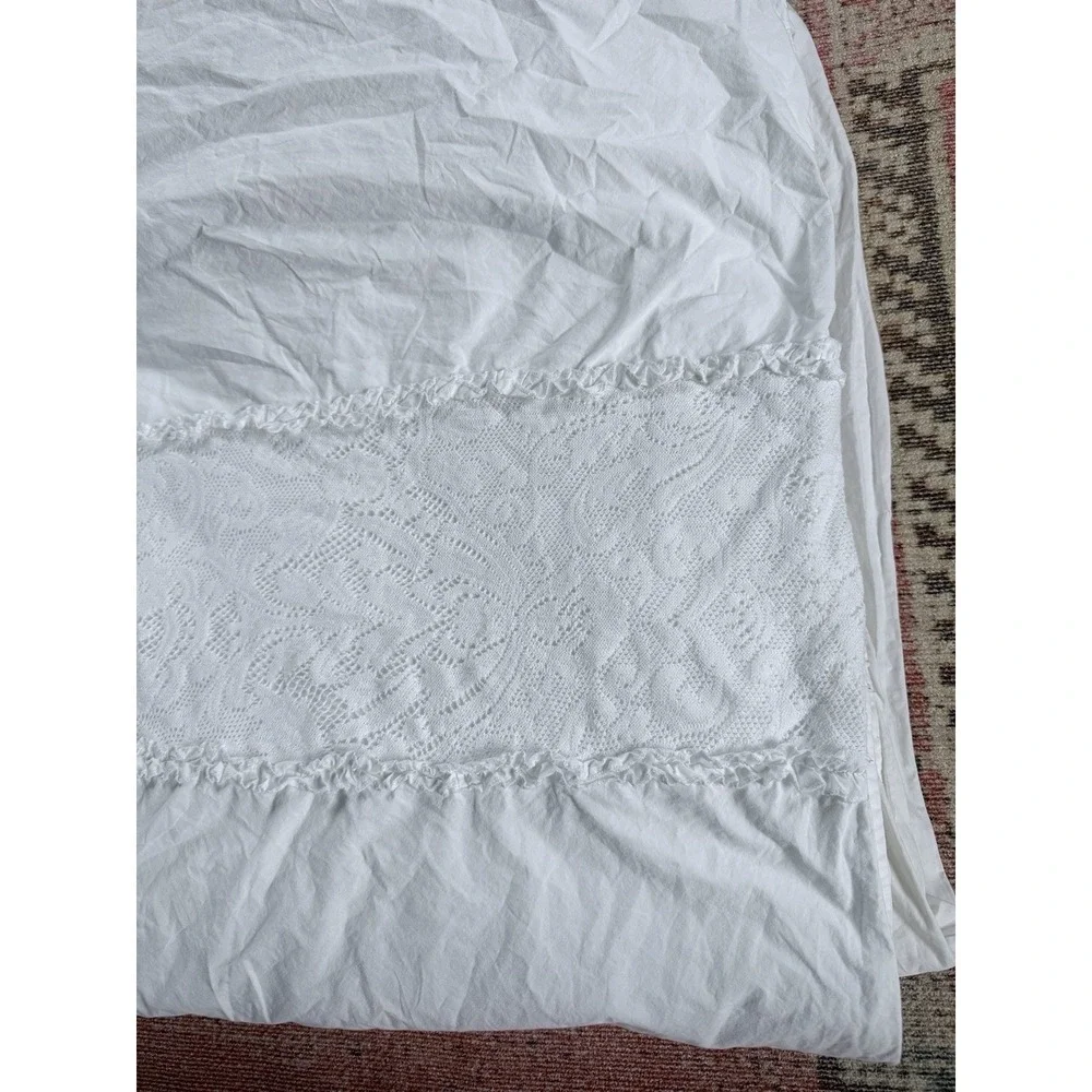 Simply Shabby Chic White‎ King Duvet Ruffle Cottage Core